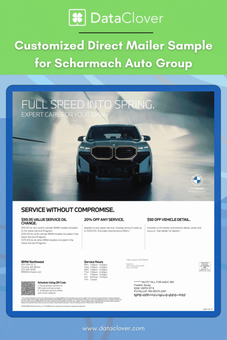 Scharmach Auto Group Direct Mailers by DataClover