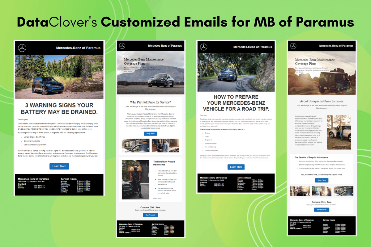 Customized Emails for Mercedes-Benz of Paramus by DataClover